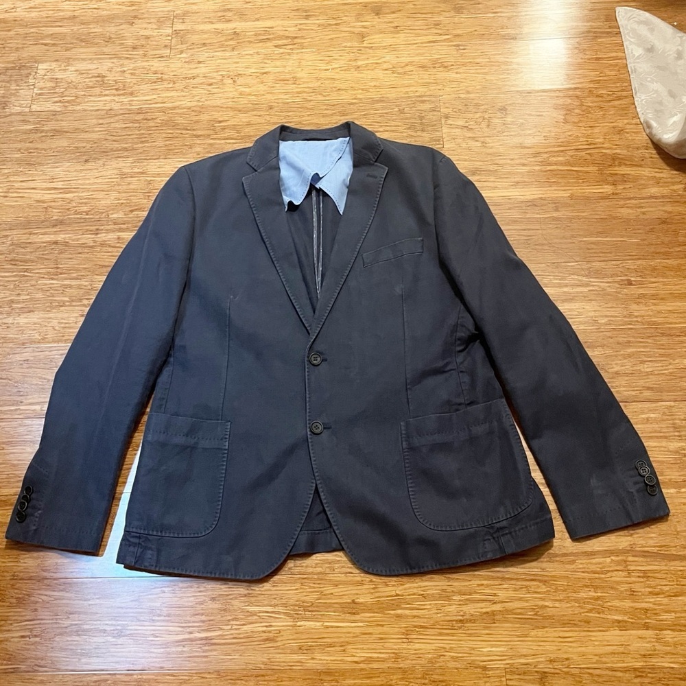Rodd & Gunn Navy Sports Fit Blazer Woven in Italy 100% Cotton Men's Large